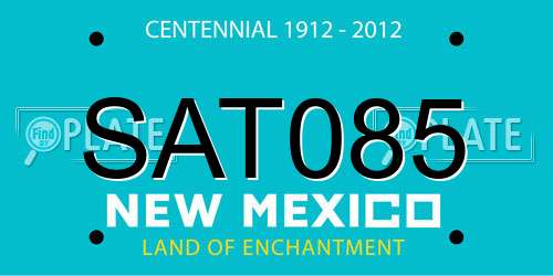 SAT085 New Mexico License Plate