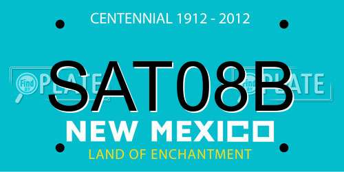 SAT08B New Mexico License Plate