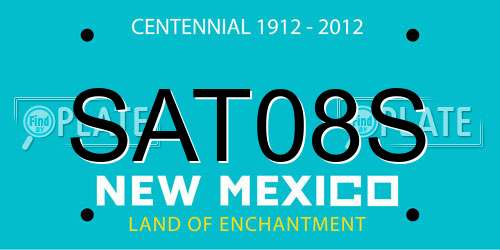 SAT08S New Mexico License Plate