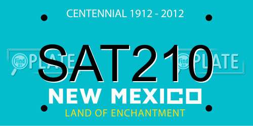 SAT210 New Mexico License Plate