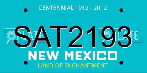 SAT2193 New Mexico License Plate
