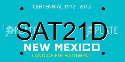 SAT21D New Mexico License Plate