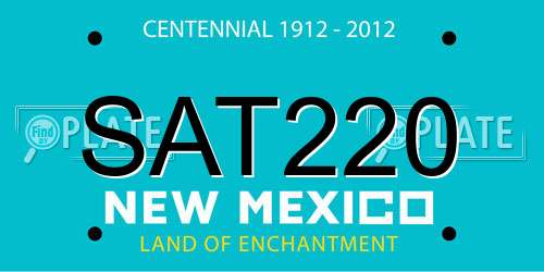 SAT220 New Mexico License Plate