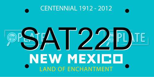 SAT22D New Mexico License Plate