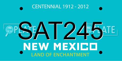 SAT245 New Mexico License Plate