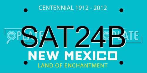 SAT24B New Mexico License Plate