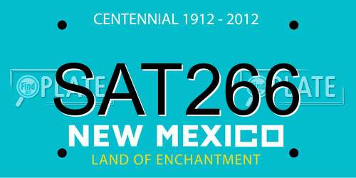 SAT266 New Mexico License Plate