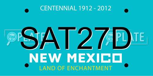 SAT27D New Mexico License Plate