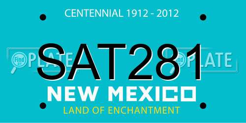SAT281 New Mexico License Plate