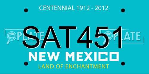 SAT451 New Mexico License Plate