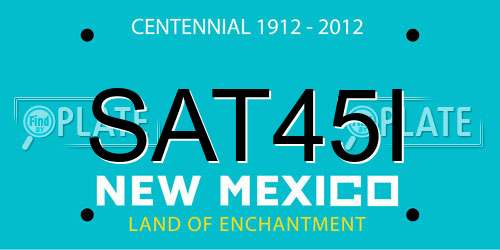 SAT45I New Mexico License Plate