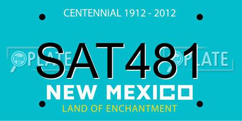 SAT481 New Mexico License Plate