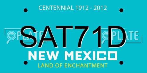 SAT71D New Mexico License Plate