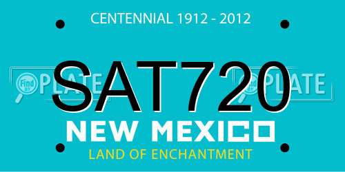 SAT720 New Mexico License Plate