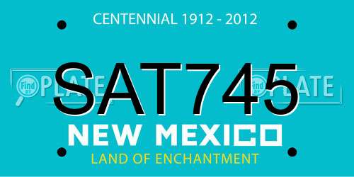 SAT745 New Mexico License Plate