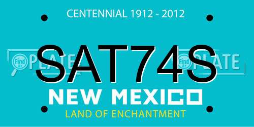 SAT74S New Mexico License Plate