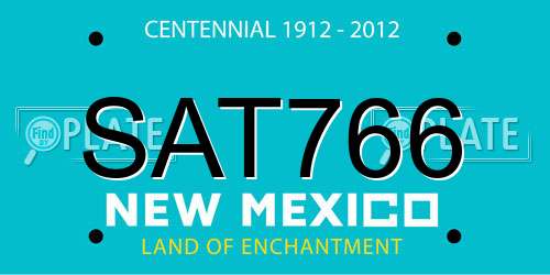 SAT766 New Mexico License Plate