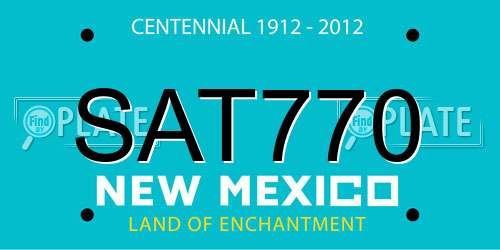 SAT770 New Mexico License Plate