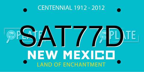 SAT77D New Mexico License Plate