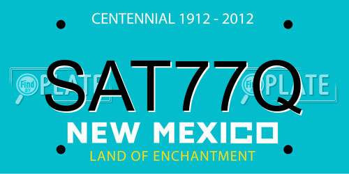 SAT77Q New Mexico License Plate