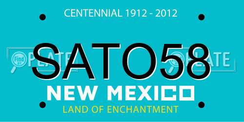 SATO58 New Mexico License Plate