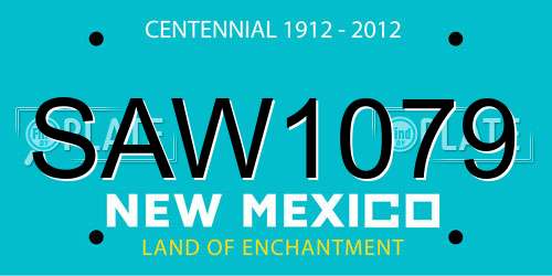 SAW1079 New Mexico License Plate