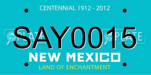 SAY0015 New Mexico License Plate