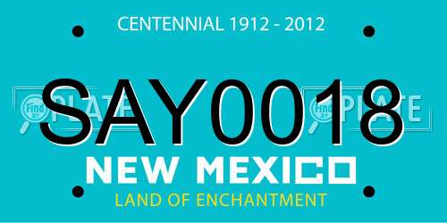 SAY0018 New Mexico License Plate