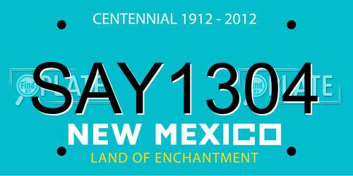 SAY1304 New Mexico License Plate