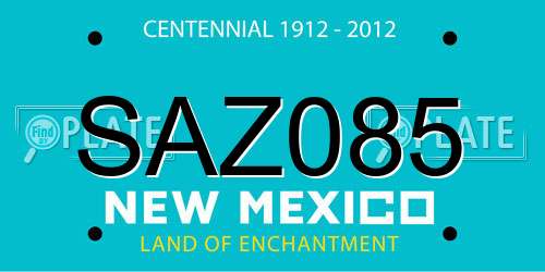 SAZ085 New Mexico License Plate