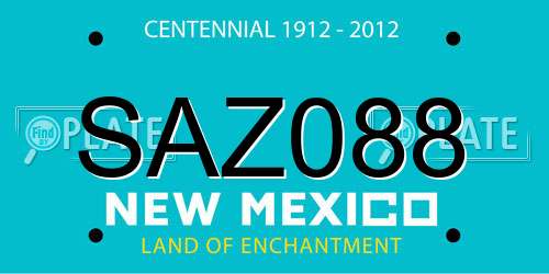 SAZ088 New Mexico License Plate
