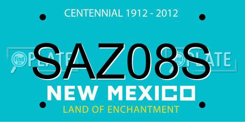 SAZ08S New Mexico License Plate