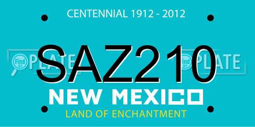 SAZ210 New Mexico License Plate