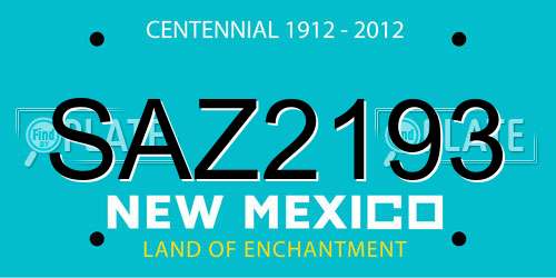 SAZ2193 New Mexico License Plate