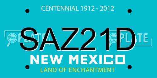 SAZ21D New Mexico License Plate
