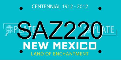 SAZ220 New Mexico License Plate