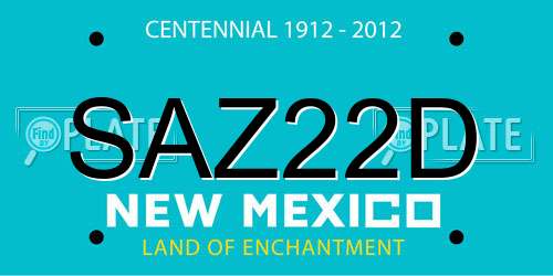 SAZ22D New Mexico License Plate