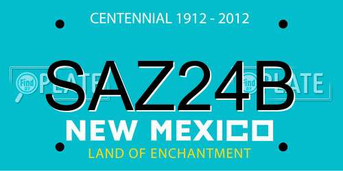 SAZ24B New Mexico License Plate