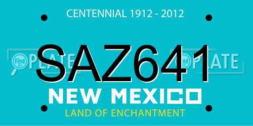 SAZ641 New Mexico License Plate