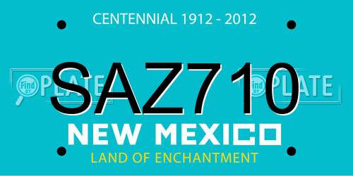 SAZ710 New Mexico License Plate