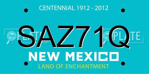 SAZ71Q New Mexico License Plate