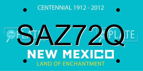SAZ72Q New Mexico License Plate