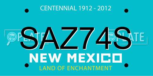 SAZ74S New Mexico License Plate