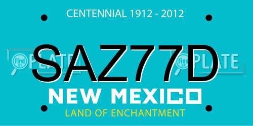 SAZ77D New Mexico License Plate