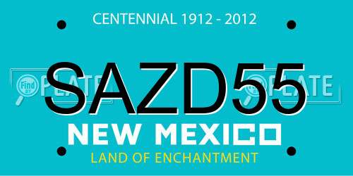 SAZD55 New Mexico License Plate