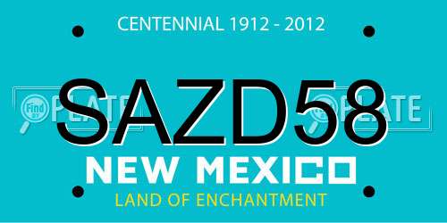 SAZD58 New Mexico License Plate