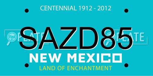 SAZD85 New Mexico License Plate