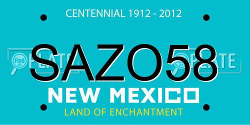 SAZO58 New Mexico License Plate