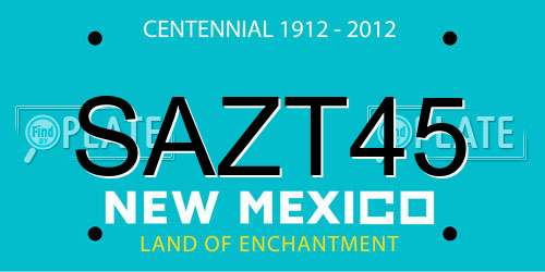 SAZT45 New Mexico License Plate