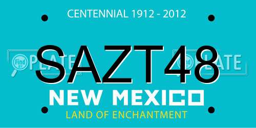 SAZT48 New Mexico License Plate